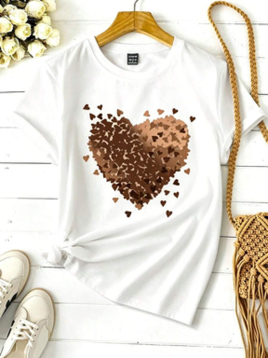 Camisetas estampadas de cuello redondo para verano (los pantalones son solo sugerencias de estilo) son holgadas y no realzan la figura, y el tejido es delgado y no abulta. Confeccionado con telas suaves, transpirables y amigables con la piel, ofrece comodidad en la parte superior del cuerpo y evita la sensación de sudoración, con un diseño de estampado clásico y sencillo, adecuado para el uso diario, ir de compras y para el tiempo libre, con los mismos modelos básicos y versátiles para hombres y mujeres, muy adecuado para ocasiones como el Día del Trabajo y el Día de la Independencia de México, y fácil de usar durante todo el año. - Blanco - Ver 1