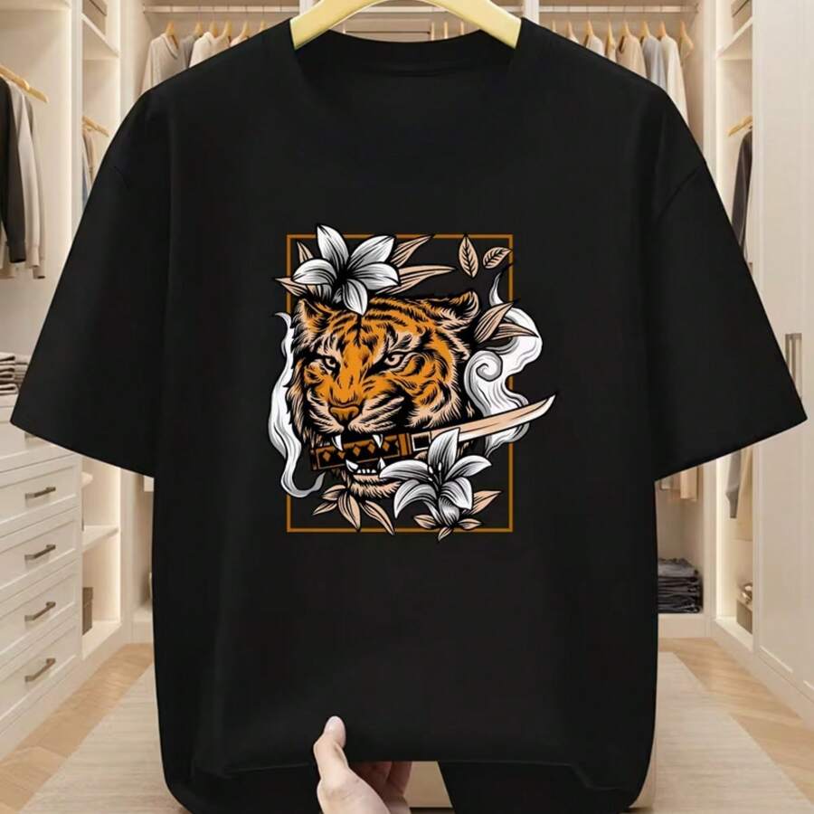Printed T-Shirt For Men And Women - Hitam - View 1
