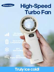 kinscoter 1pc 3600mAh Rechargeable Portable High-Speed Mini Handheld Fan, Outdoor Camping Travel Essential, Back To School Summer Air Cooler, 100-Level High Wind Speed Adjustable Personal Mini Cooling Fan - Handheld - View 1