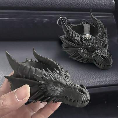 1 chiếc đầu rồng đen trang trí kiêm hộp đựng đồ, phong cách Gothic tối tăm độc đáo, vừa làm vật trang trí vừa làm hộp đựng đồ nhỏ, thích hợp để trên bàn làm việc hoặc trong xe hơi, phụ kiện sáng tạo.