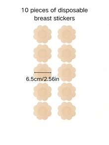 1 Pair Women's Reusable Double-Sided Adhesive Bra Pads, Cleavage Enhancing, Self-Adhesive, Suitable For Strapless, Bikini, Swimwear And Sports Bras - Multicolor - View 9