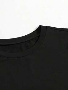 LooseCamisetas gráficas 100% algodón para mujer con el eslogan divertido "Estoy despierta, no significa que estoy lista" - Camiseta blanca casual de manga corta y corte holgado, con impresión de texto en negro, cita humorística para introvertidos, ropa casual (lavable a máquina) 100% algodón. Camiseta Básica de Algodón con Cuello Redondo para Mujer - Negro - Ver 4
