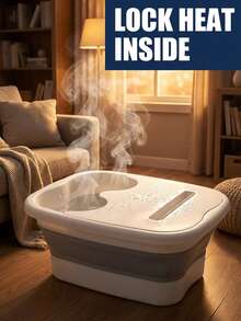 Multipurpose Foldable Foot Bath With Steam Lock Lid Lightweight Hand/Foot Bath For Daily Care Collapsible Plastic Bucket With Frame To Relax Feet Home Decor Kitchen Bathroom Pool Travel Laundry Use Back To School Essentials - Multicolor - View 6