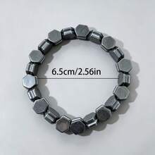 1 chiếc vòng tay nam bằng đá mã não đen hình lục giác, vòng tay đá tự nhiên tối giản thanh lịch, phong cách Châu Âu và Mỹ, món quà đa năng dành cho nam giới. - màu đen - Xem 6