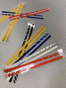 2pcs Racing Stripe Rearview Mirror Stickers, Universal Reflective Car Side Mirror Decals, Sports Style Body Decor Stickers, Reflective Exterior Car Decals - A - View 6