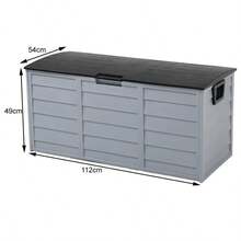 290L Outdoor Storage Box, Foldable And Lockable Plastic Deck Box With Lid, Patio Storage Box For Garden, Pool, Balcony And Terrace Furniture,112CMx49CMx54CM,Black - 112CMx49CMx54CM-black Lid - View 4