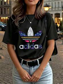 Dam-T-shirts - Svart - Visa 4