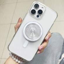 1pc Powerful Magnetic Inflatable Phone Stand, Ultra-Thin Portable Slouchy Retractable Transparent Magnetic Phone Holder - Multicolor - View 5