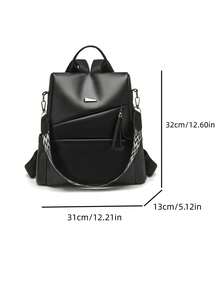 Mochila de marca de diseñador de lujo para mujer con gran capacidad y mochila de viaje multifuncional de alta calidad para chica - Negro - Ver 10