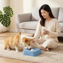 1个塑料宠物舔食碗，防溢互动慢食碗，方形设计带舔球，猫狗零食分配器 - 多色 - 查看 2