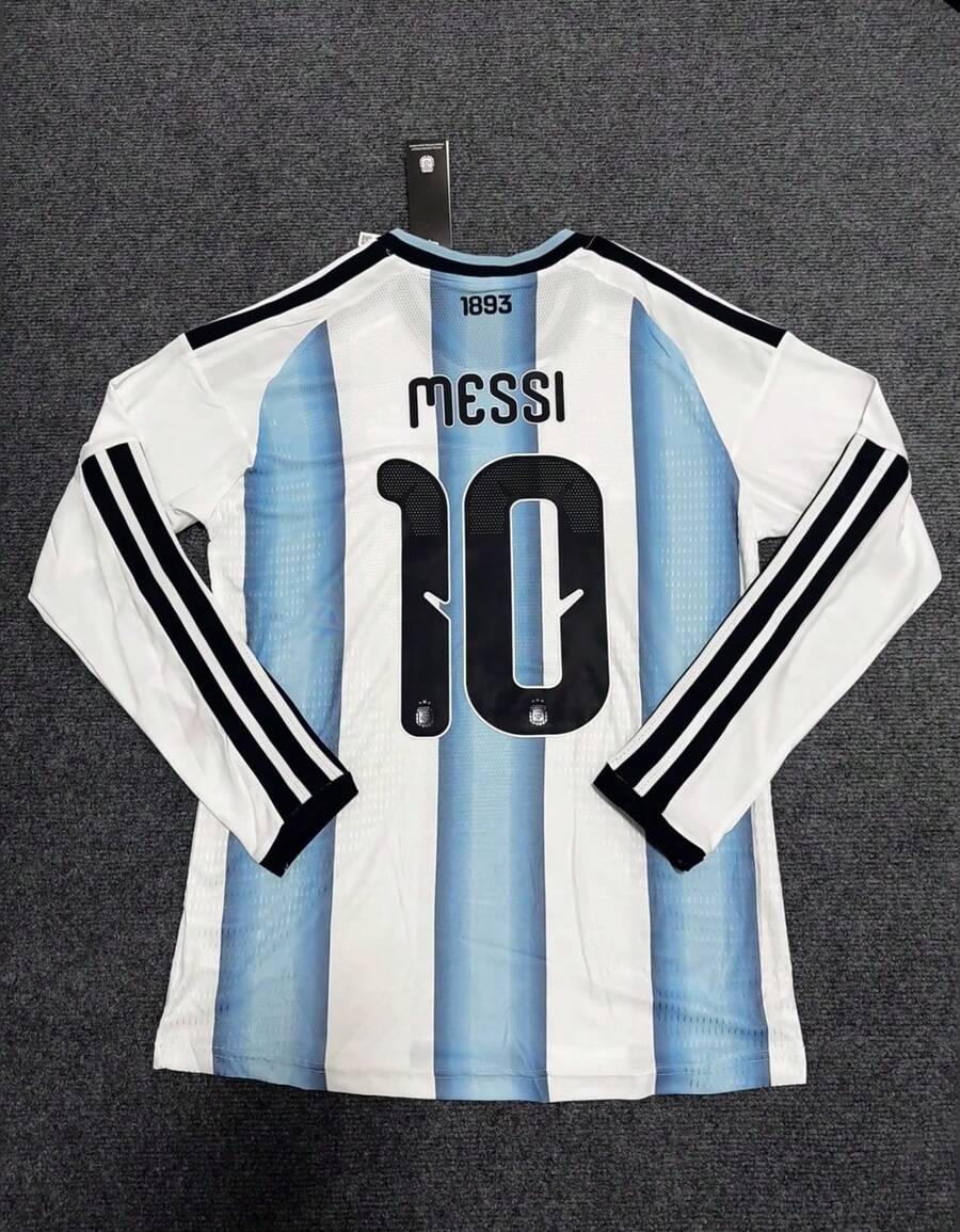 2026 Retro Inspired Argentina Style Long Sleeve Soccer Jersey, Quick-Dry Polyester Football Top For Adult Fans - 薄荷藍 - 查看 1