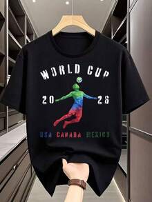 2026  World Cup USA Canada Mexico Soccer Shirt |     North America Tournament Tee -  Fan Gift For Futbol Lovers,Unisex Soccer Fan Graphic T-Shirt Casual Couple Streetwear Tee - Negro - Ver 9