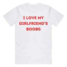 Me encantan los pechos de mi novia - Regalo de San Valentín para novio - Regalo para novio, camiseta divertida para adultos, regalo para mujer y hombre, vibes de verano - Blanco - Ver 5