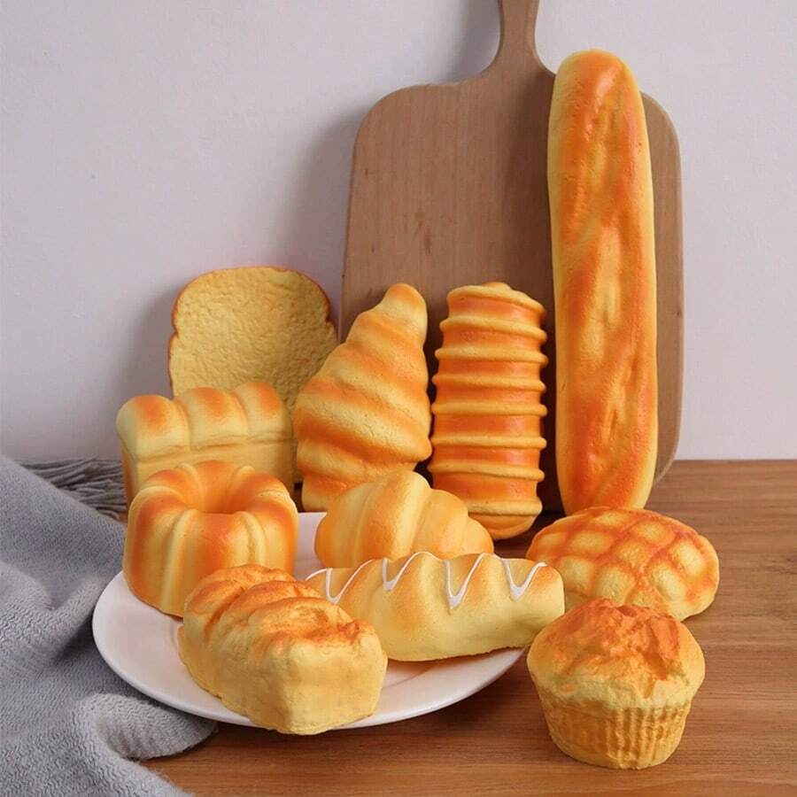 Realistic Bread Squeeze Toy, Soft And Squishy Sensory Fidget Toy, Slow Rebound Stress Relief Toy, Soft Kneading Vent Artifact, Adult Desktop Decor, Creative Party Favor, Commute Relaxation Tool, Best Gift For Boyfriend And Mother - Multicolor - View 1