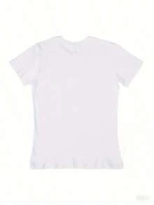 Camiseta femenina en algodón, manga corta cuello redondo, estampado divertido de Catzilla, moda urbana para México temporada cálida - Blanco - Ver 2