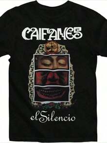 Caifanes Rock T-Shirt - El Silencio. Spanish Rock. 1 Piece, 220g. Digitally Printed T-Shirt. - 黑色 - 查看 1