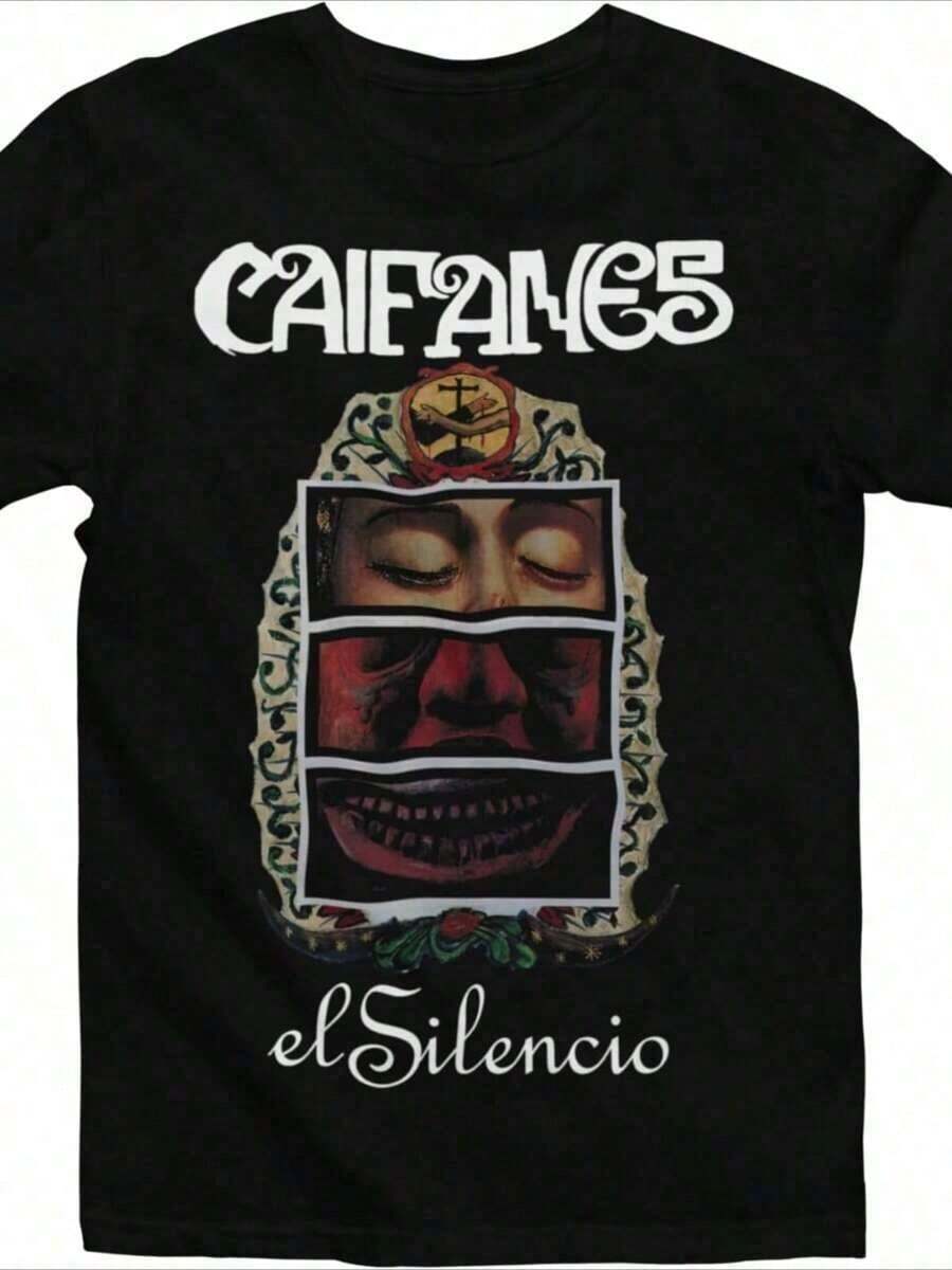 Caifanes Rock T-Shirt - El Silencio. Spanish Rock. 1 Piece, 220g. Digitally Printed T-Shirt. - 黑色 - 查看 1