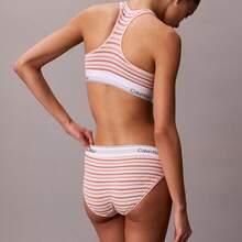 Calvin Klein Icon Cotton Modal Bikini QF8520  Thongs For Women Underwear - Pulse Stripe Mango Fizz - View 6