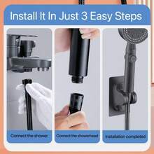 Tatukiko Ống dẫn nước vòi sen đa năng, dài 1.5m/2m, bằng thép không gỉ trơn, chống rò rỉ, màu đen (G1/2) - đen - Xem 2