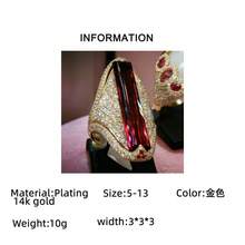 14k Gold Plated Elegant Women's Wedding Ring, Inlaid With Synthetic Cubic Zirconia, Symbolizing Elegance And Nobility, Crafted To Create A Graceful And Beautiful Engagement/Wedding Ring For Valentine's Day - Gold - View 4