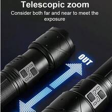 高強度遠程LED手電筒,8*18650大容量電池長續航,Type-C充電,5段可調光,鋁合金IPX5防水,戶外露營騎行緊急使用 - 手電筒 - 查看 4