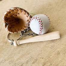 Llavero de béisbol de acero inoxidable | Etiqueta de bolsa de béisbol mini | Personalizado para juego de béisbol | Regalo para equipo de béisbol | Regalo para atleta | Llavero para mochila - Multicolor - Ver 5