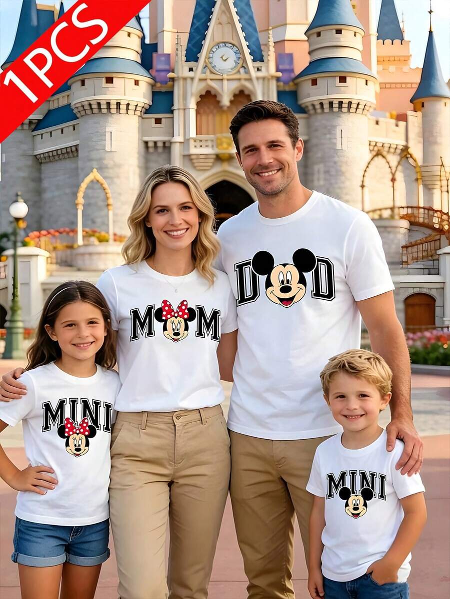 Disney Family Matching Shirts, Dad Mom Mini Mickey Minnie Shirts, Disney Trip Family Vacation Tees, Magic Kingdom Matching Family Outfits - Cô gái da trắng - Xem 1