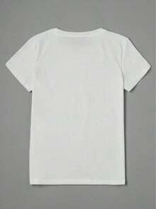 Single Item, Not A 3-Piece Set. One Piece/Set Of Short-Sleeved T-Shirts Suitable For Streetwear. Oversized Crew Neck Top For Everyday Wear, Camping, Concerts, Hip-Hop, Rock, And Rap Events. Letter Print Crew Neck T-Shirt. Casual Short-Sleeved Top For Spring And Summer. Women's Clothing. - 白色 - 查看 3
