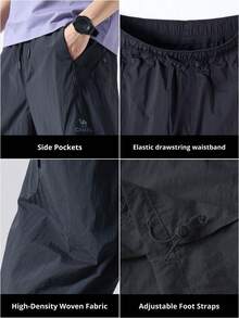 CAMEL CROWN Men's Outdoor Casual Cargo Pants, Lightweight Breathable Wide-Leg Trousers, Suitable For Spring And Summer UV Protection - Phantom Black - View 4