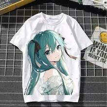 Camiseta Summer M1iku para estudiantes H1atsune M1iku anime per1ipheral twodiM1ensional talla grande shortsved linda ropa de pareja 220G algodón puro camiseta de manga corta para hombres y mujeres, tela gruesa, resistente a las arrugas y no se deforma fácilmente. Estilo simple y versátil, ligero y transpirable, perfecto para ir al trabajo, viajar, acampar, ir de compras y el tiempo libre diario. - Blanco - Ver 1