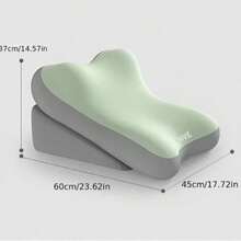 Nursing Backrest Cushion, Memory Foam Backrest Cushion, Two-Piece Adjustable Bed Wedge Pillow, Comfortable Reading Support Pillow, Multi-Functional Lumbar Support, And Non-Slip Lifting Mat. - Black - View 5