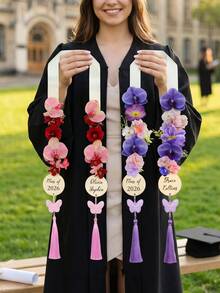 1pc Personalized Floral Graduation Lei, Customizable Text, Floral Graduation Lei With Tag, 2026 Graduate, Graduation Sash, Premium Photo Prop, Graduation Gift, Unique Gift - Multicolor - View 4