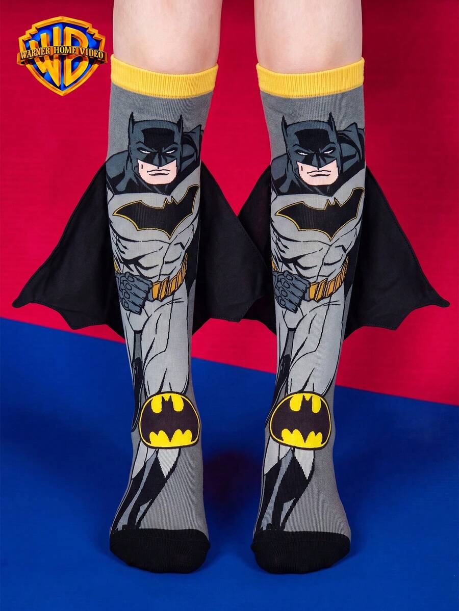 Warner Bros 1對超級英雄迷你風扇穿著膝上絲襪與時尚兒童高筒襪參加派對。開學了,這些有趣又時尚的華納風扇。 - 彩色 - 查看 1