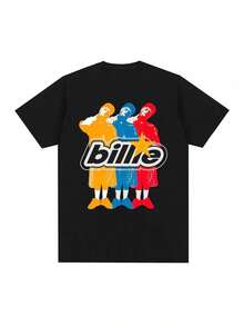 100% Men's Style Shirt, Summer Printed Loose Shirt, Women's Y2K Hip-Hop Style Short Sleeve T-Shirt, A Short Sleeve T-Shirt Suitable For Home, Daily Wear, Parties And Travel - Perfect As A Gift For Friends Or Family. - 黑色 - 查看 6