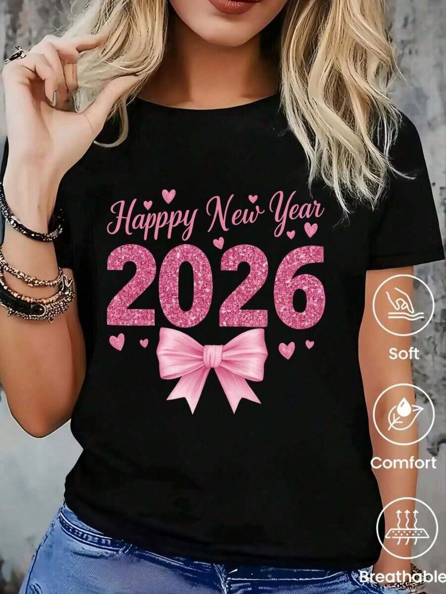 Camiseta de cuello redondo y mangas cortas de ropa fashion, fabricada en México, para la temporada primavera-verano 2025. Con estampado de dibujos animados, es un modelo de pareja, apta para usar tanto por dentro como por fuera, ideal para oficina y estilo casual, diseñada para hombres y mujeres, en unidad individual. - Negro - Ver 1