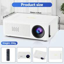 Small Portable Projector, 720P Native Resolution, 1080P Supported, 20-100 Inch Projection Size, Multi-Language Support For Global Users - White USB Version - High Brightness - View 11
