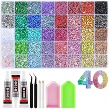 15/40 Colors Jelly Silver Base Resin Rhinestone Set With Tweezers And Drill Plate, Shiny Decoration Set, Multi-Color Resin Flat Back Gems, Suitable For Handmade Crafts, Rhinestone Decoration Tool Set, Colorful Set, Craft Supplies, Shiny Decorations, Jewelry Making, Clothing, Cups, Shoes, Fabrics And Other DIY Projects - Multicolor B - View 13
