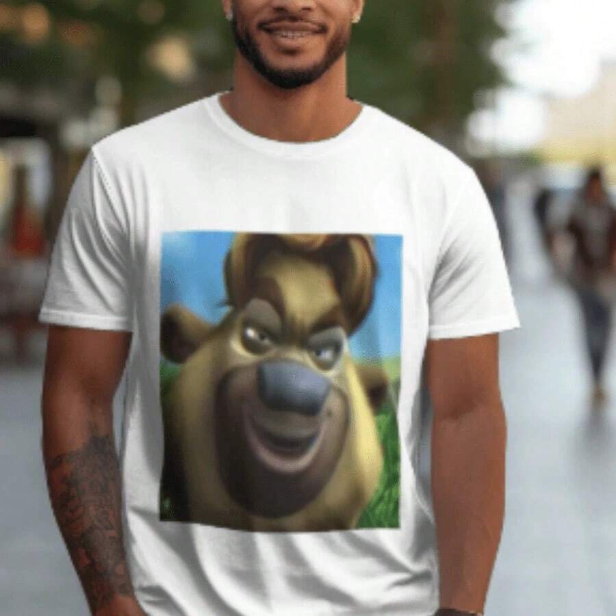 Camiseta informal de mujerCute ChubbyBear Character T-Shirt, Unisex Adorable Cartoon Animal Graphic Tee For Men And Women, Kawaii Casual Short Sleeve Top,Camisetas para hombre, camisetas para niños, camisetas con estampado de gatos y perros, camisetas para uso diario, camisetas de apoyo a la Copa del Mundo, camisetas de la Copa del Mundo 2026, camisetas estampadas, ropa de Pascua, - Blanco - Ver 1