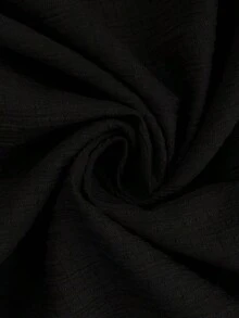 Vestido midi holgado sin mangas con espalda plisada, bajo irregular, silueta en A, tela de crepé texturizada, uso casual, relajado y elegante para la oficina/vacaciones para mujeres, primavera/verano - Negro - Ver 7