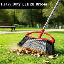 Commercial Heavy Duty Outdoor Broom, 15.7" Extra Wide Angle Broom With 4-Layer Stiff Bristles, Adjustable 38-53.5" Handle For Patio Garage Garden Yard Concrete (Red) - 1 - View 6