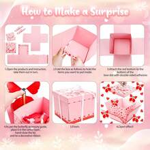 Hộp quà hình bướm hồng nổ tung, hộp quà bất ngờ độc đáo, thích hợp cho Ngày Valentine, sinh nhật, đồ dùng tiệc ngọt, hộp quà tặng tiệc tùng. - Xem 5