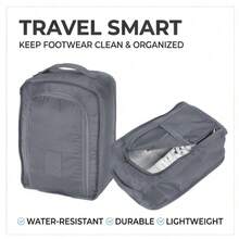 Sac à chaussures de voyage - Garde les vêtements et les chaussures propres et organisés | Accessoire de voyage pliable et essentiel | Convient pour les baskets, les talons et les plates-formes | Solution de rangement légère pour le fitness, le camping et les voyages d'affaires - Voir 1