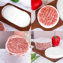 200张预切圆形汉堡纸，优质不粘纸 - 适用于分隔冷冻肉饼，肉饼分离纸，餐厅厨房工具，多功能厨房配件 - 彩色 - 查看 8