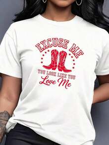 Divertido "Disculpe, parece que me amas" Bo-2Pure-Cotton - Blanco - Ver 3