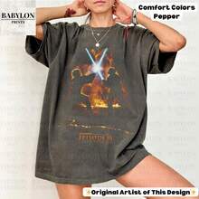 Vintage Revenge Of The Sith Duel T Shirt Obi Wan Kenobi Shirt Jedi Tee Retro Mustafar Revenge - 黑色 - 查看 1