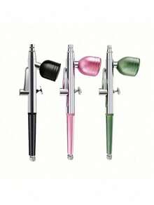 1pc Portable Single-Action Pen, 0.3mm Nozzle, With Metal Spray Pot, Home High-Pressure Oxygen Injector Accessory, Hydrating Spray Pen, Moisturizing Oxygen Gun, Suitable For Models, Nail Art, Car Painting, Beauty Inkjet Tool Pen, DIY Handmade Gift - Multicolor - View 2