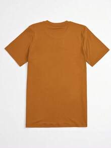 Camiseta de mujer con estampado de caballo de dibujos animados y cuello redondo, camisetas gráficas de mujer - Camel - Ver 2