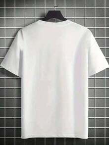 100% Pure Cotton, Breathable And Gentle On The Skin. Classic Crew Neck Design, Slim Fit, And Flattering For All Body Types. Fashionable Print With A Minimalist Style And High-Quality Finish. Unisex Design Perfect For Matching Outfits, Ideal For Everyday Wear, Dates, Leisure, And Streetwear – Versatile And Timeless. - 白色 - 查看 2