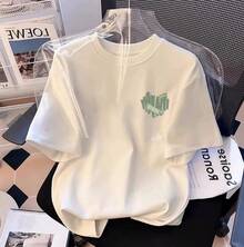 Camiseta con estampado de camisa casual para mujer, manga corta y cuello redondo, moda urbana local de primavera/verano camiseta unisex. JO2M - 1749 Blanco - Ver 4