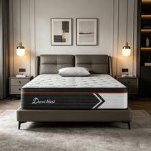 Matelas 90x200 - 28 cm, Mousse à Mémoire de Forme à Ressorts Ensachés Mixte Bleu Latex, 7 Zones de Confort, Durable, Couchage Indépendant - Blanc - Voir 7